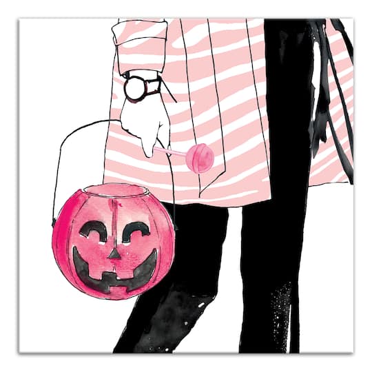Pink Trick Or Treater Canvas Wall Art